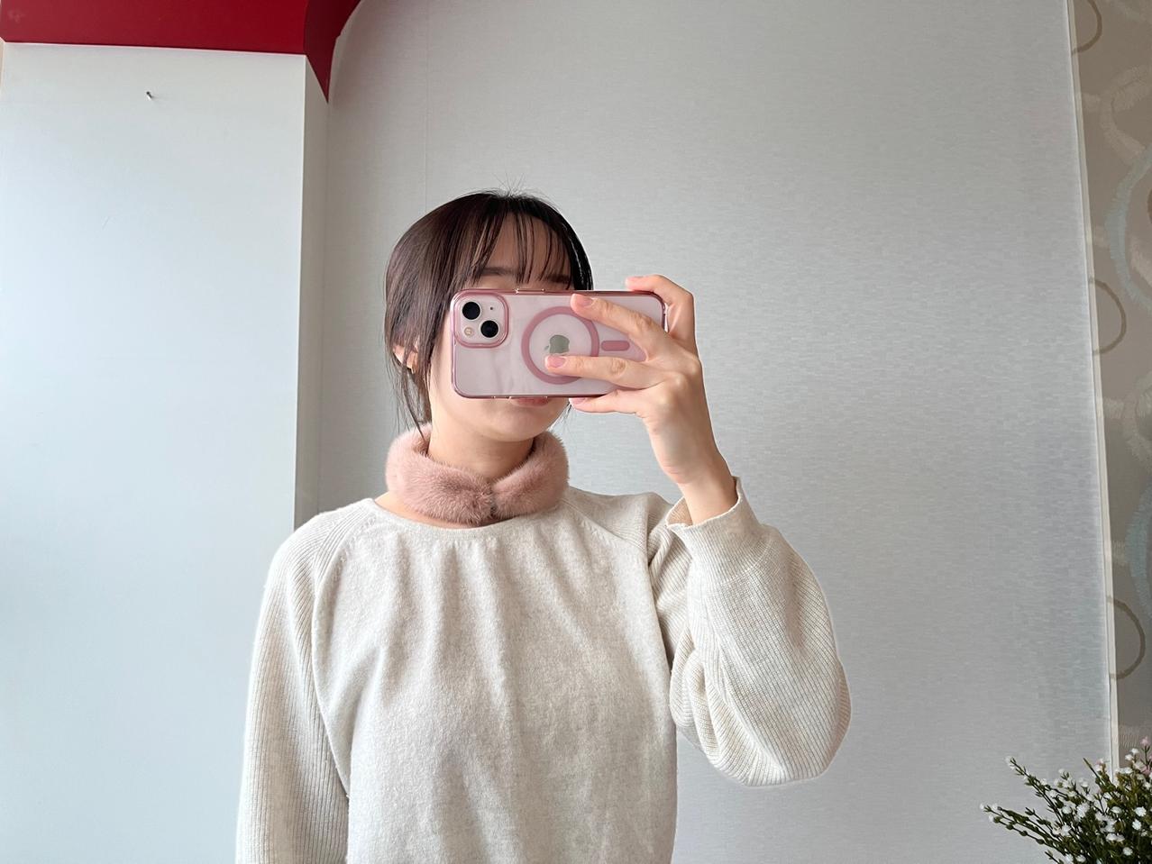 천연 휘메일 밍크 목도리