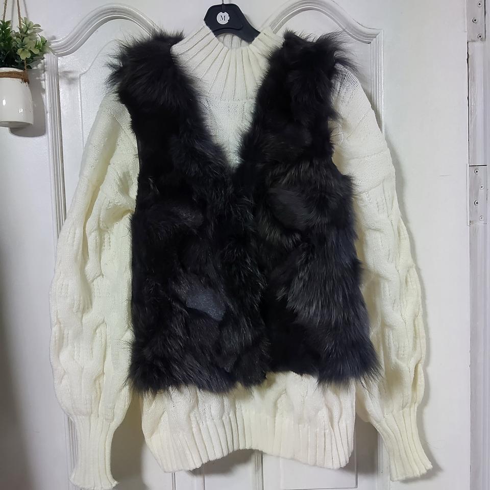 데코 여성 폭스 조끼 여우털 베스트 여자 85 55