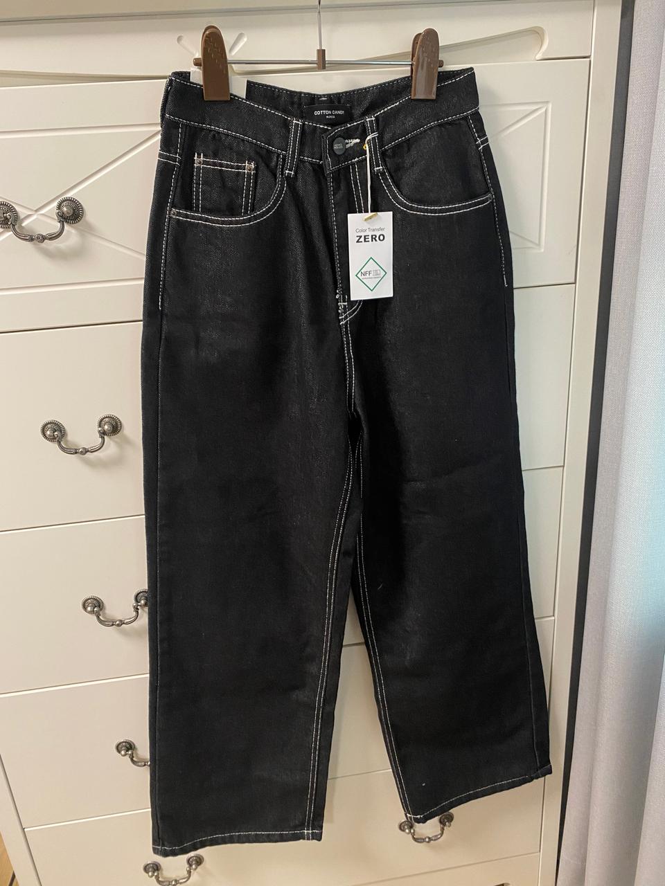 흑청 데님 블랙 청바지 s