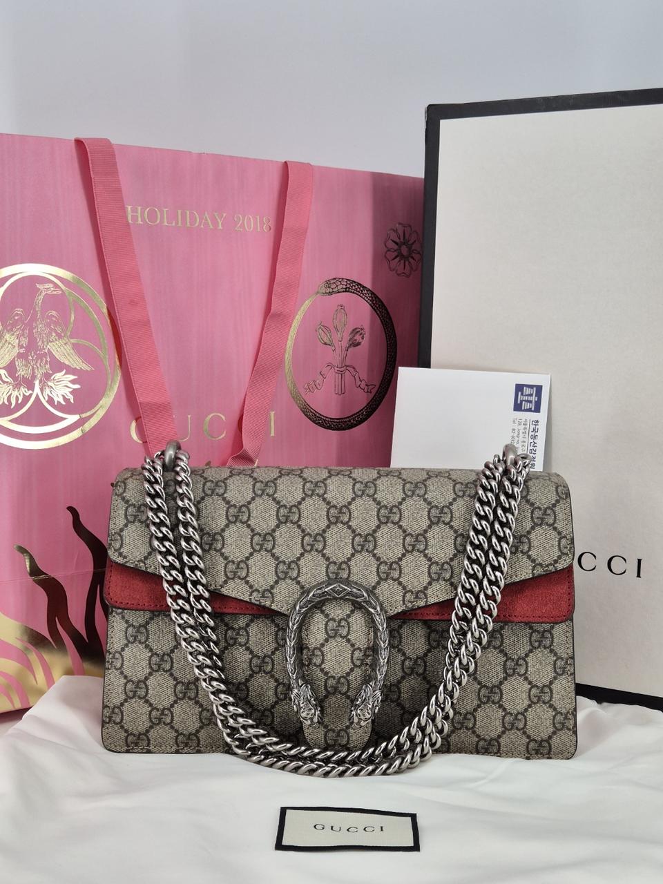 구찌 GG 수프림 디오니서스 스몰 체인백