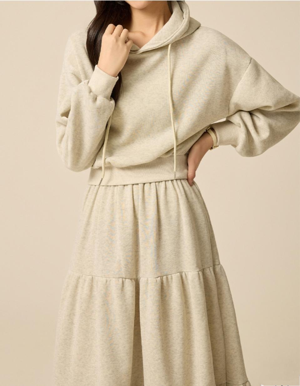 ❤기모후드세트 캉캉스커트셋업 투피스