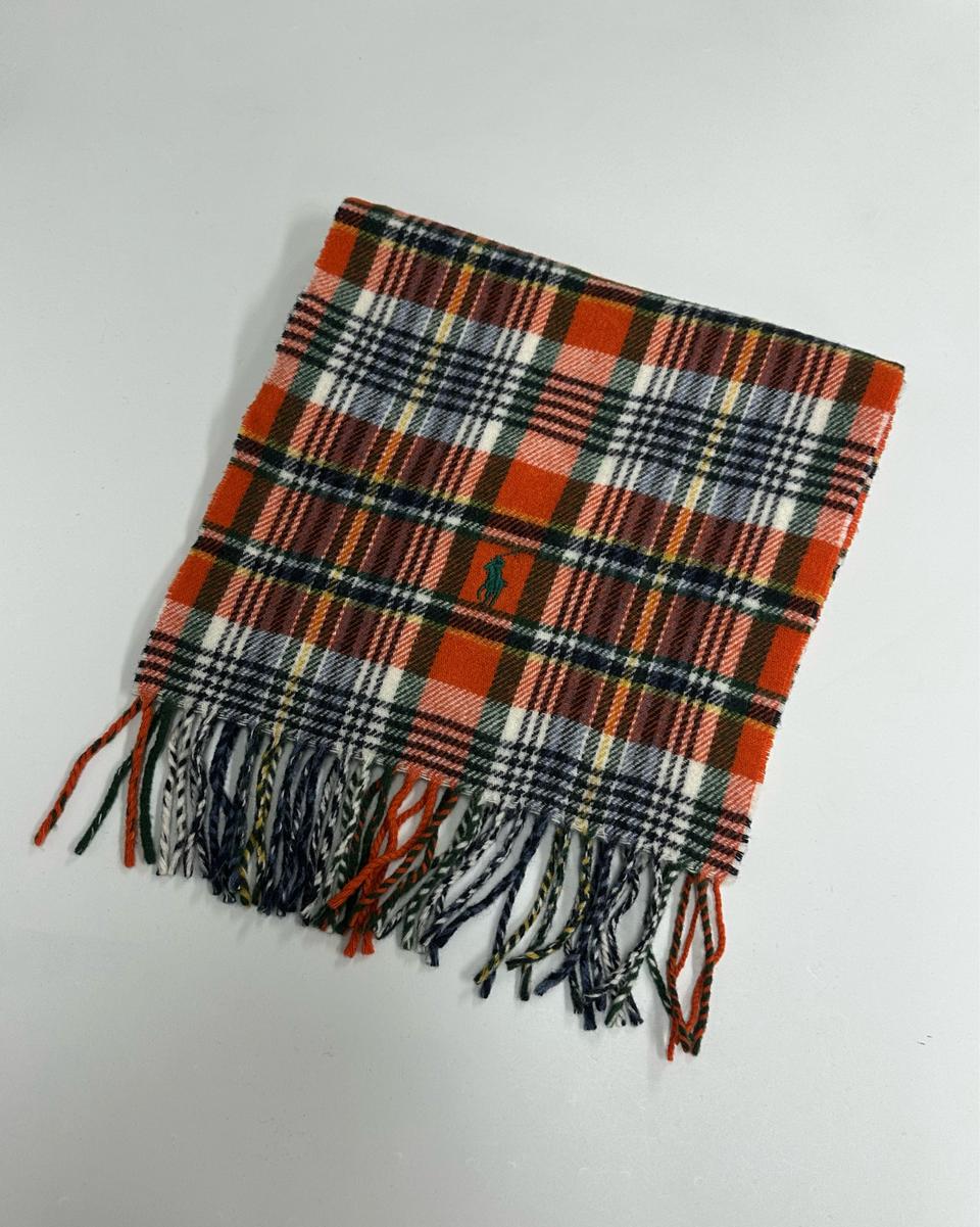 폴로 이태리 로고 체크 머플러