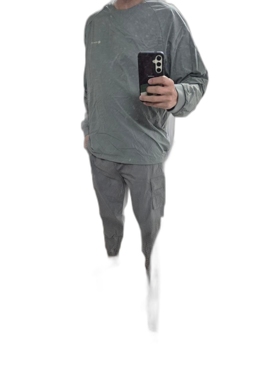 (snowpeak)스노우피크 카키 우븐 맨투맨 피스테