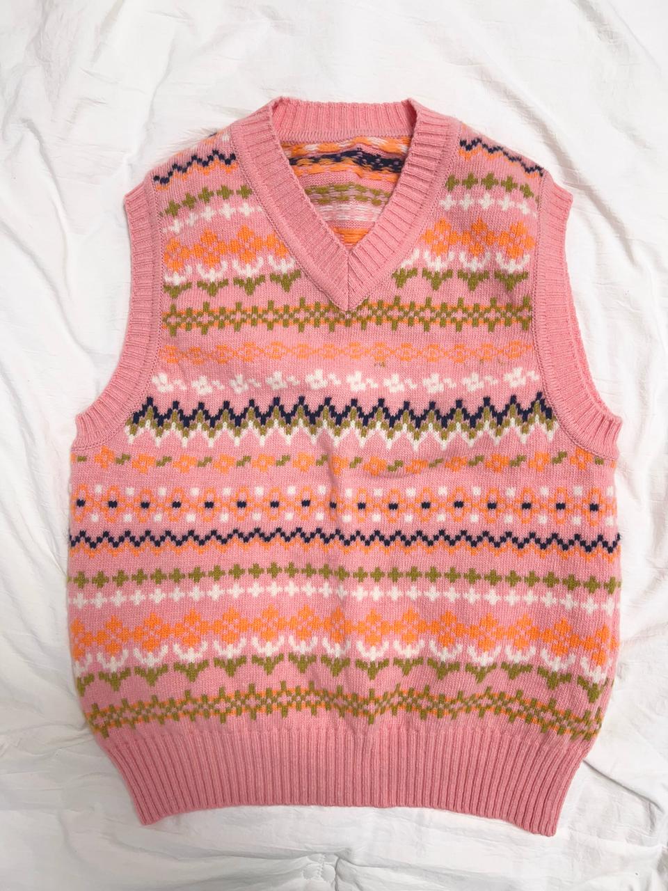 예쁜 분홍 니트 베스트