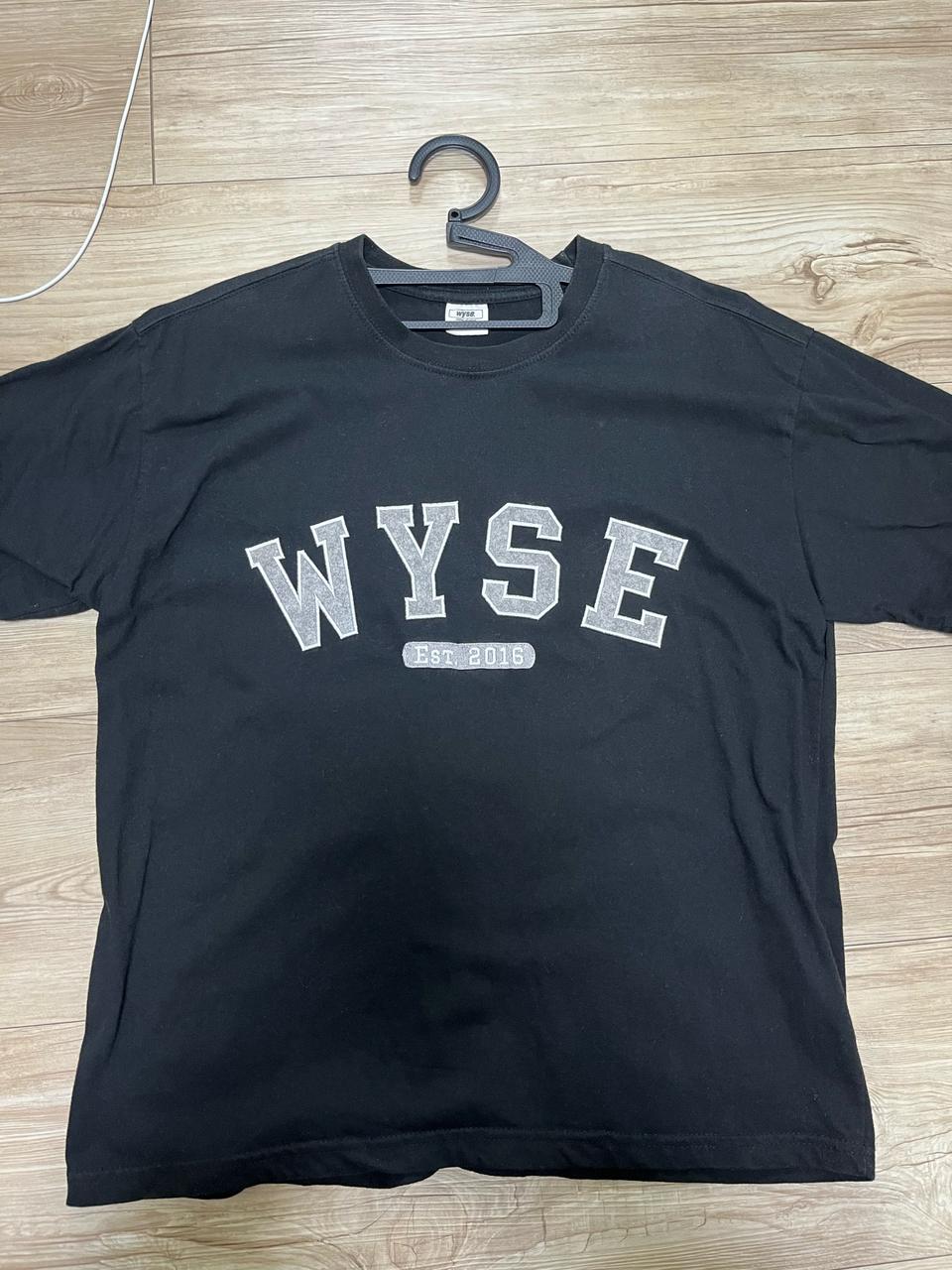 와이즈 반팔티셔츠 블랙 남여공용 M