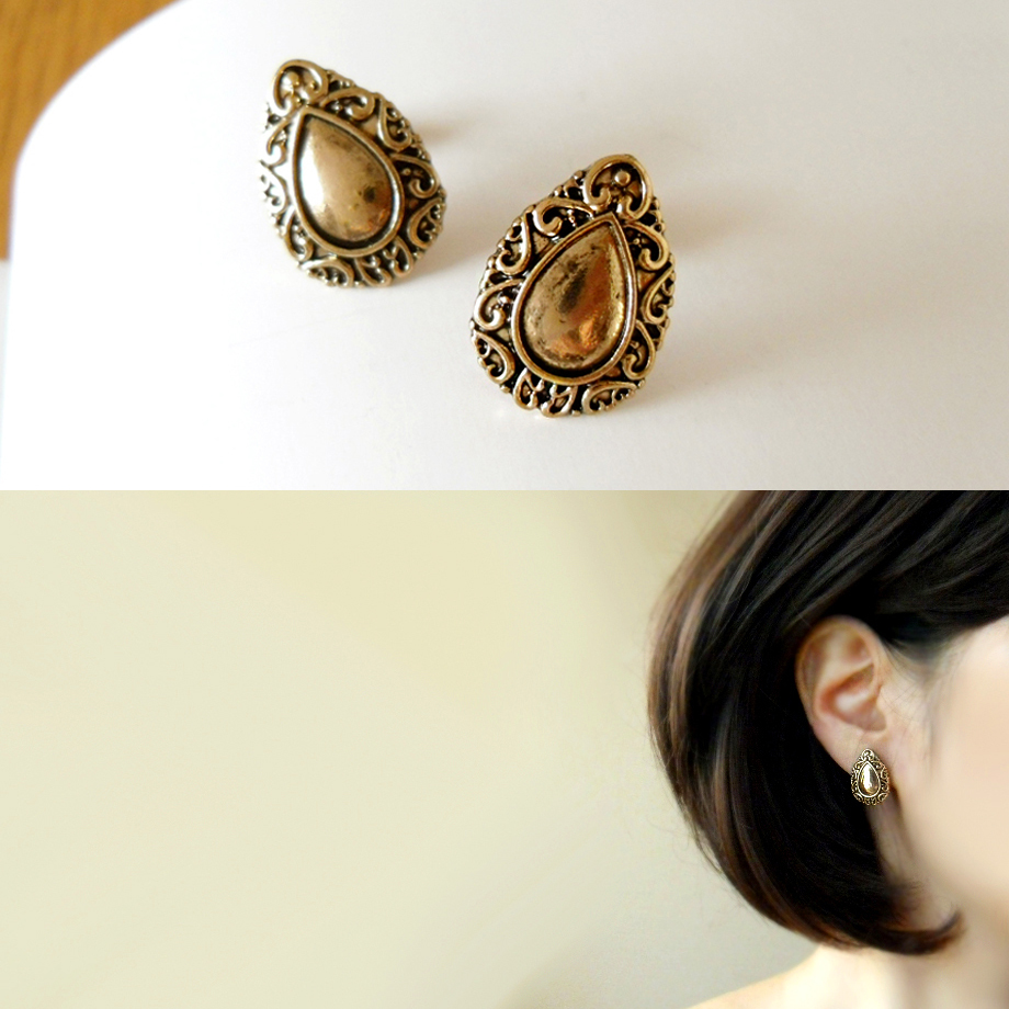 골드 앤틱 드롭 귀걸이 / 이어링