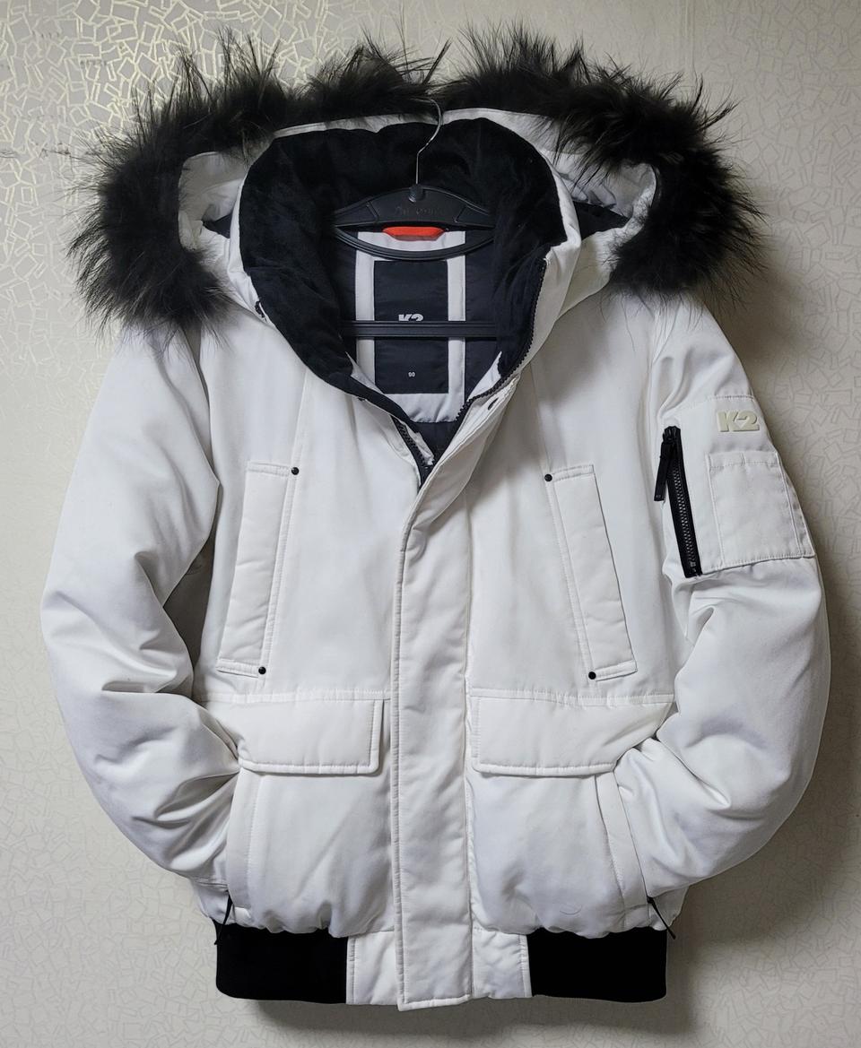 케이투 K2 덕다운 봄버재킷 숏패딩 너구리털 공용 90(남성S 여성L)