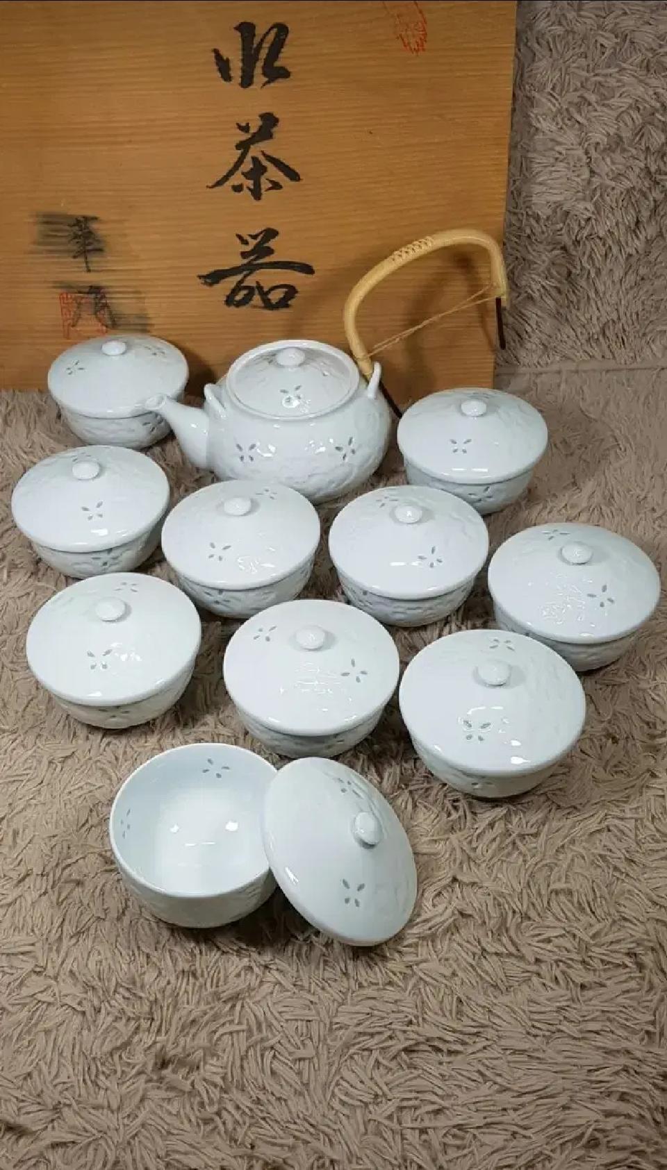 일본에서 온 밥풀다관과 밥풀잔10개 셋트