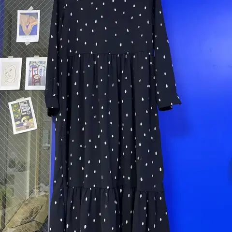 도트 롱 원피스