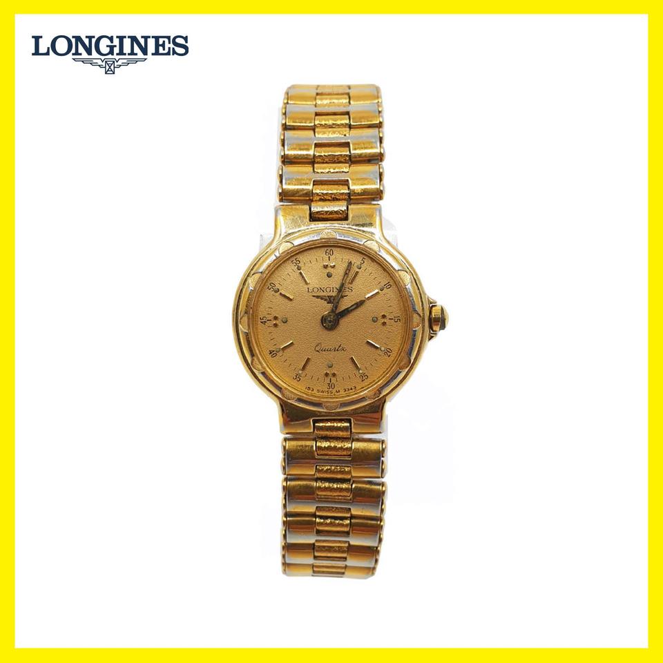 론진 콘퀘스트 3343 21mm 18k 여성 쿼츠 시계 (1980년대초)