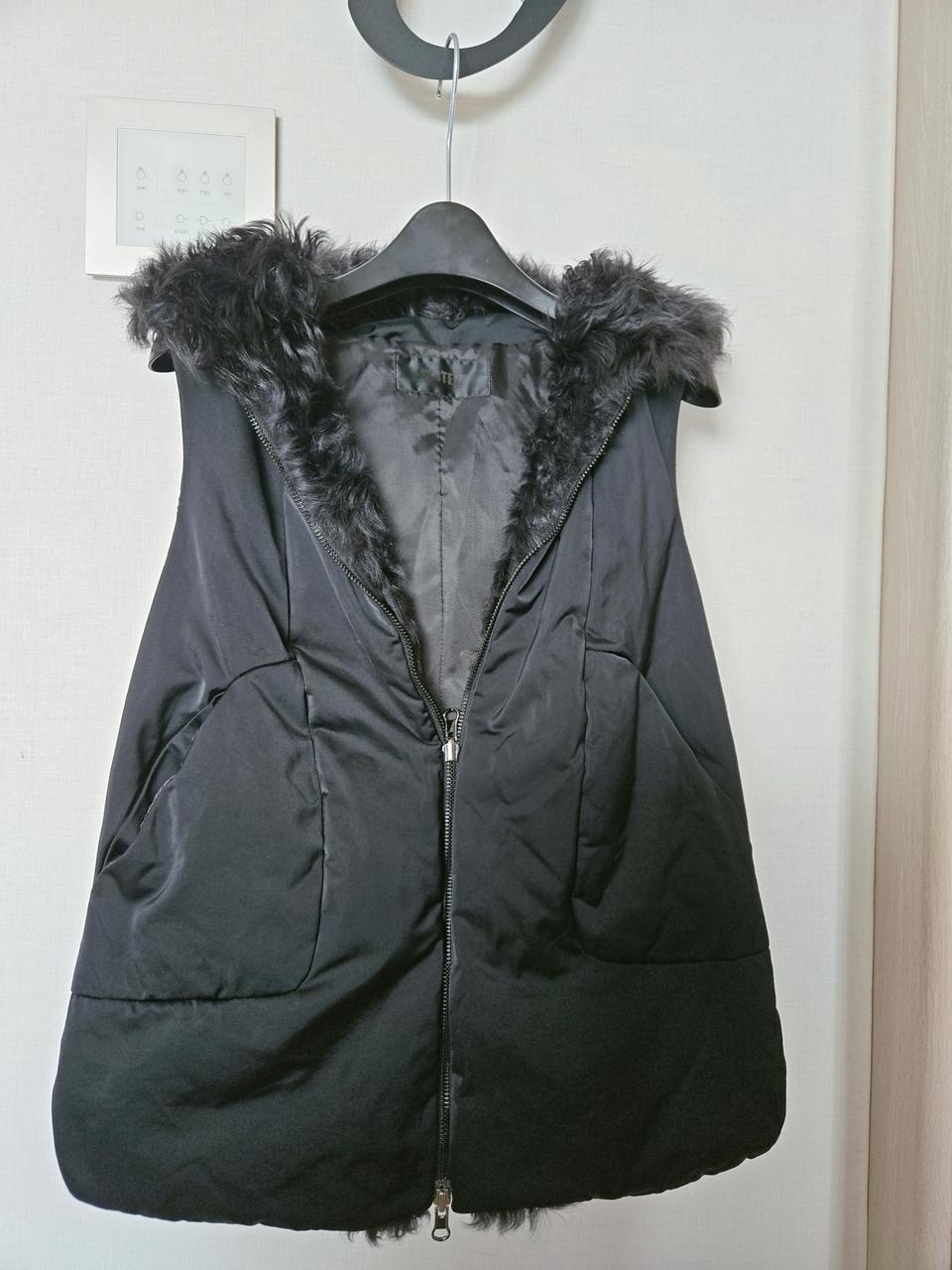 시스템후드 양털조끼