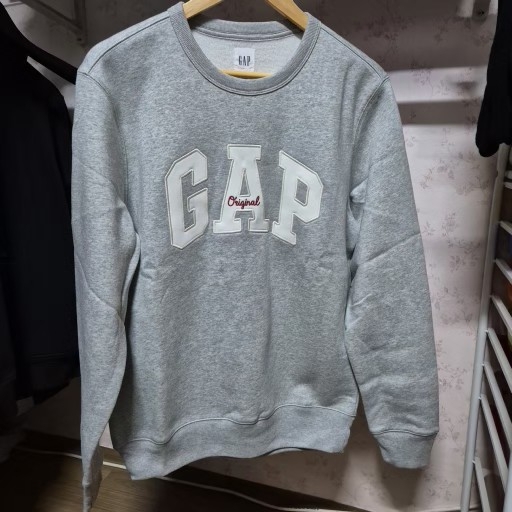 388 ) 새상품 기모 GAP 스윗셔츠 맨투맨 라이트 헤더 그레이 s