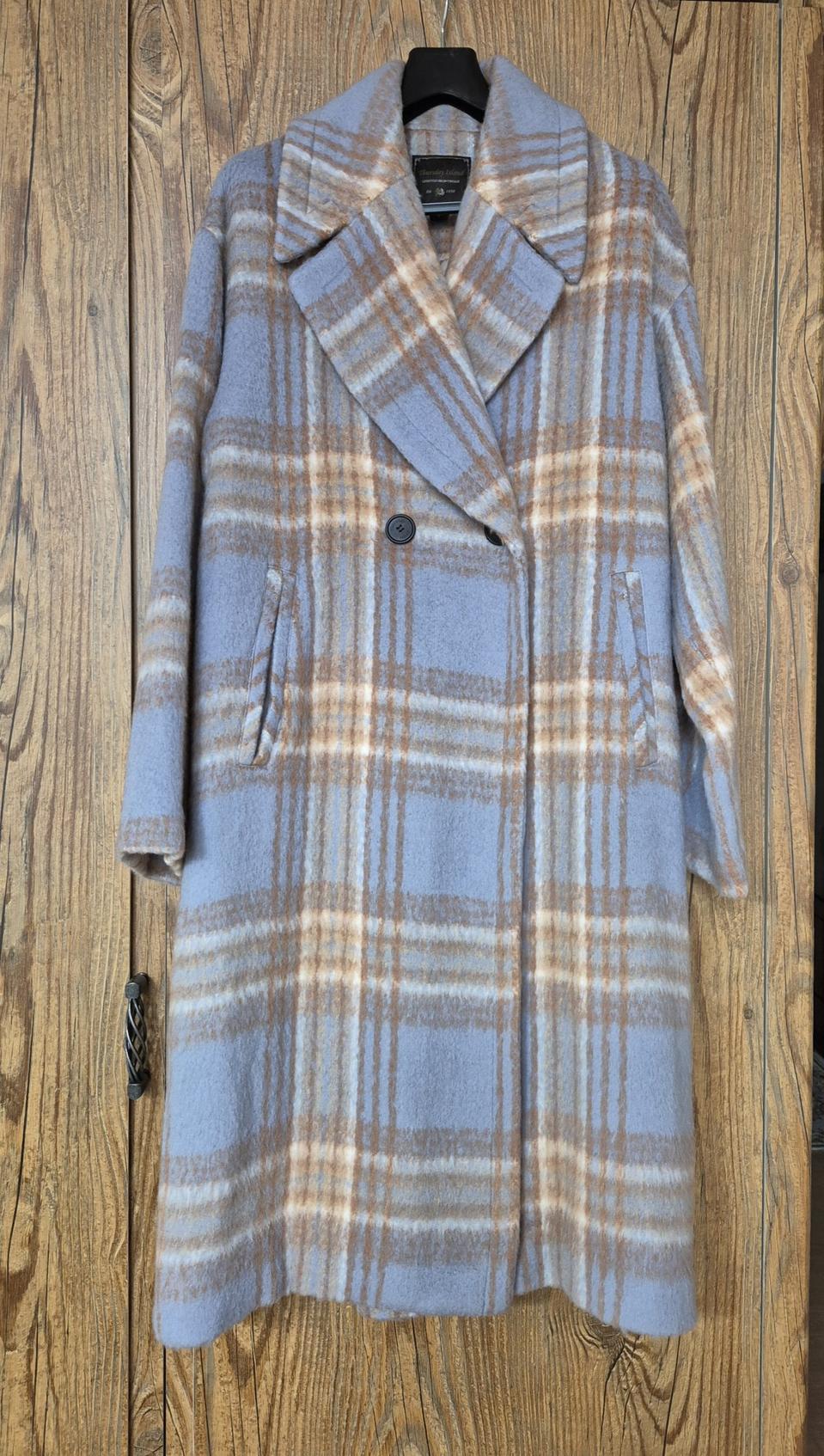 써스데이아일랜드 체크 롱코트 s