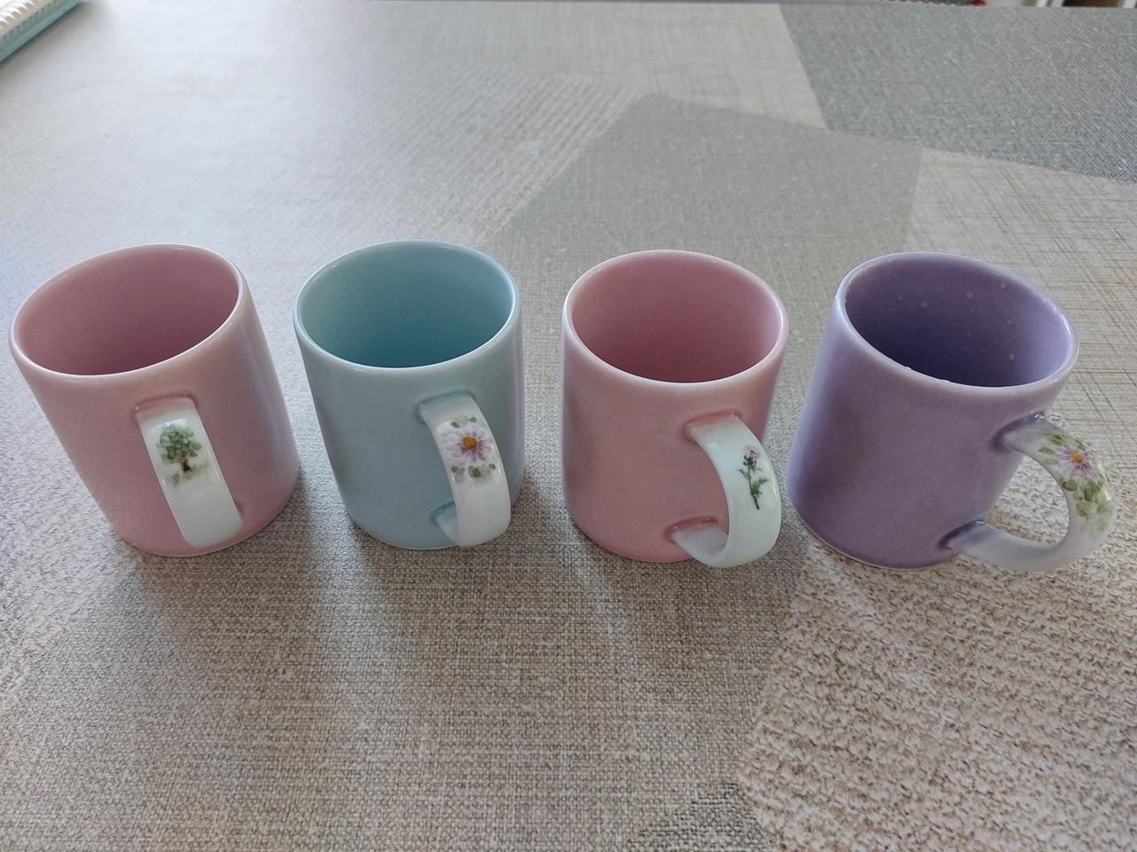 파스텔 작은 도자기꽃머그잔