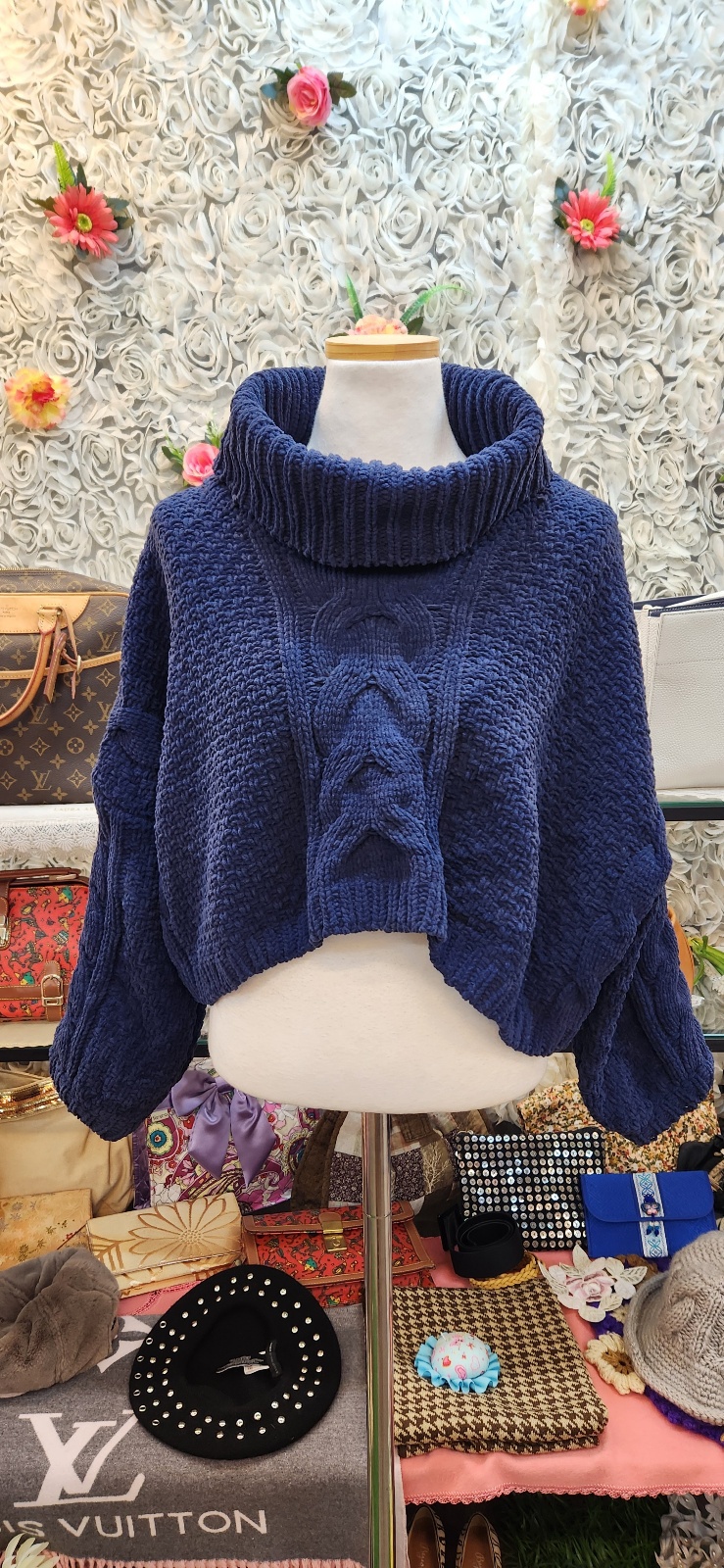 PRIVE JOKE 크롭 터틀넥 니트 (66 77)