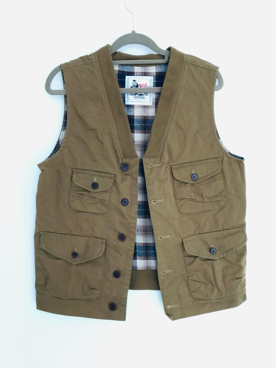 아메카지 워크웨어 체크안감 베스트 조끼