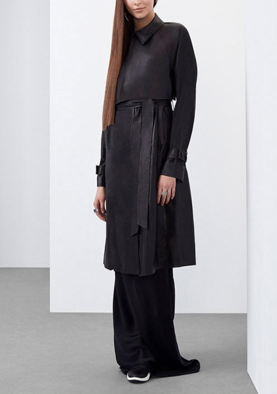 베라왕 이태리 베지터블 양가죽 100% 롱 트렌치코트