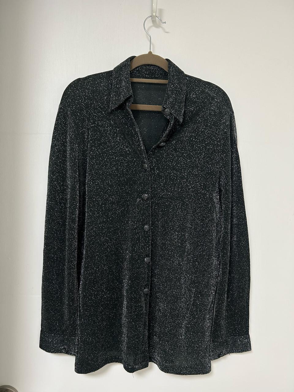 빈티지 반짝이 은사 블라우스