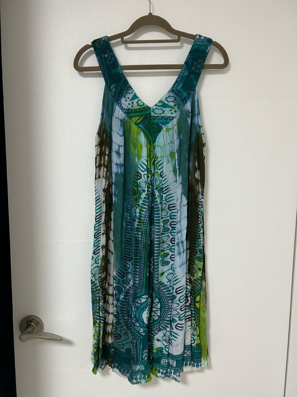 일본 빈티지 타이다이 나염 모리걸 미니원피스