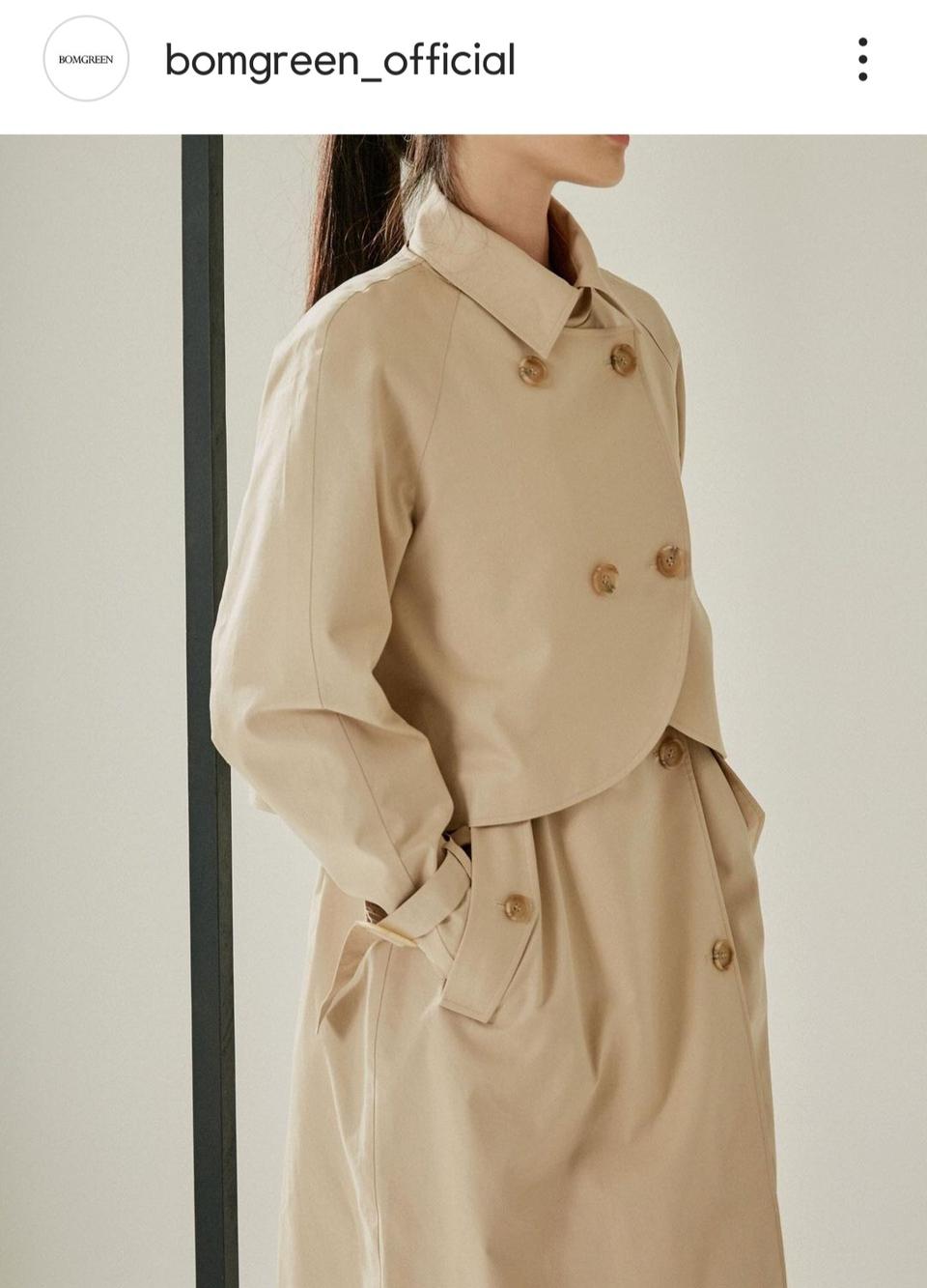 디자이너 브랜드 봄그린 3way 트렌치코트