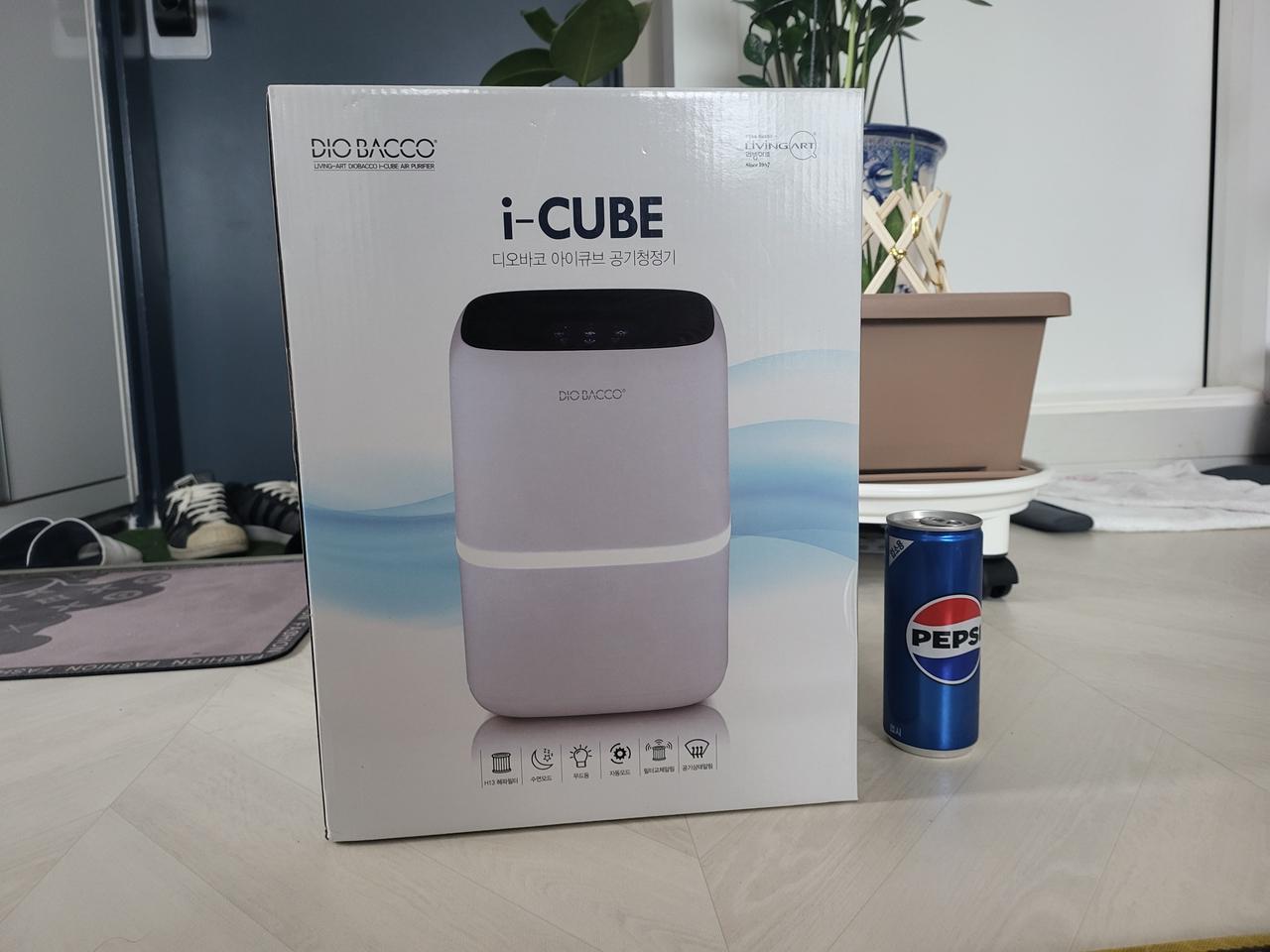 (새제품.정품)디오바코 아이큐브 공기청정기.H13 헤파필터