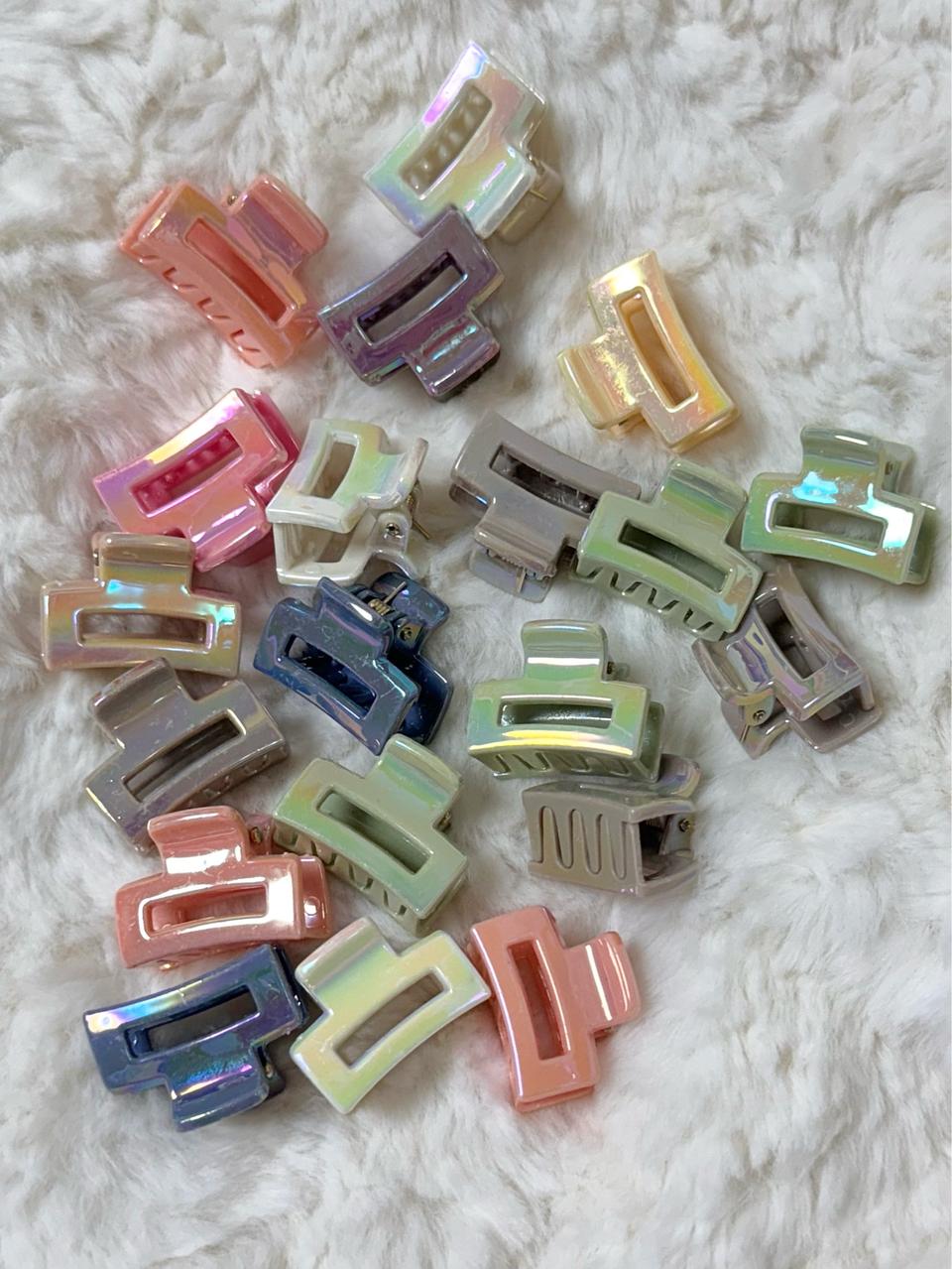 (새상품)홀로그램 미니집게핀 헤어클립 20개