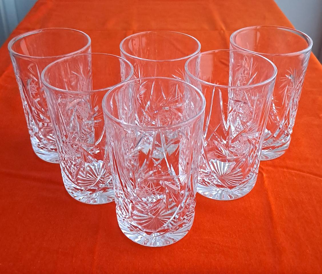 유리 / 크리스탈 컵   6개  일괄