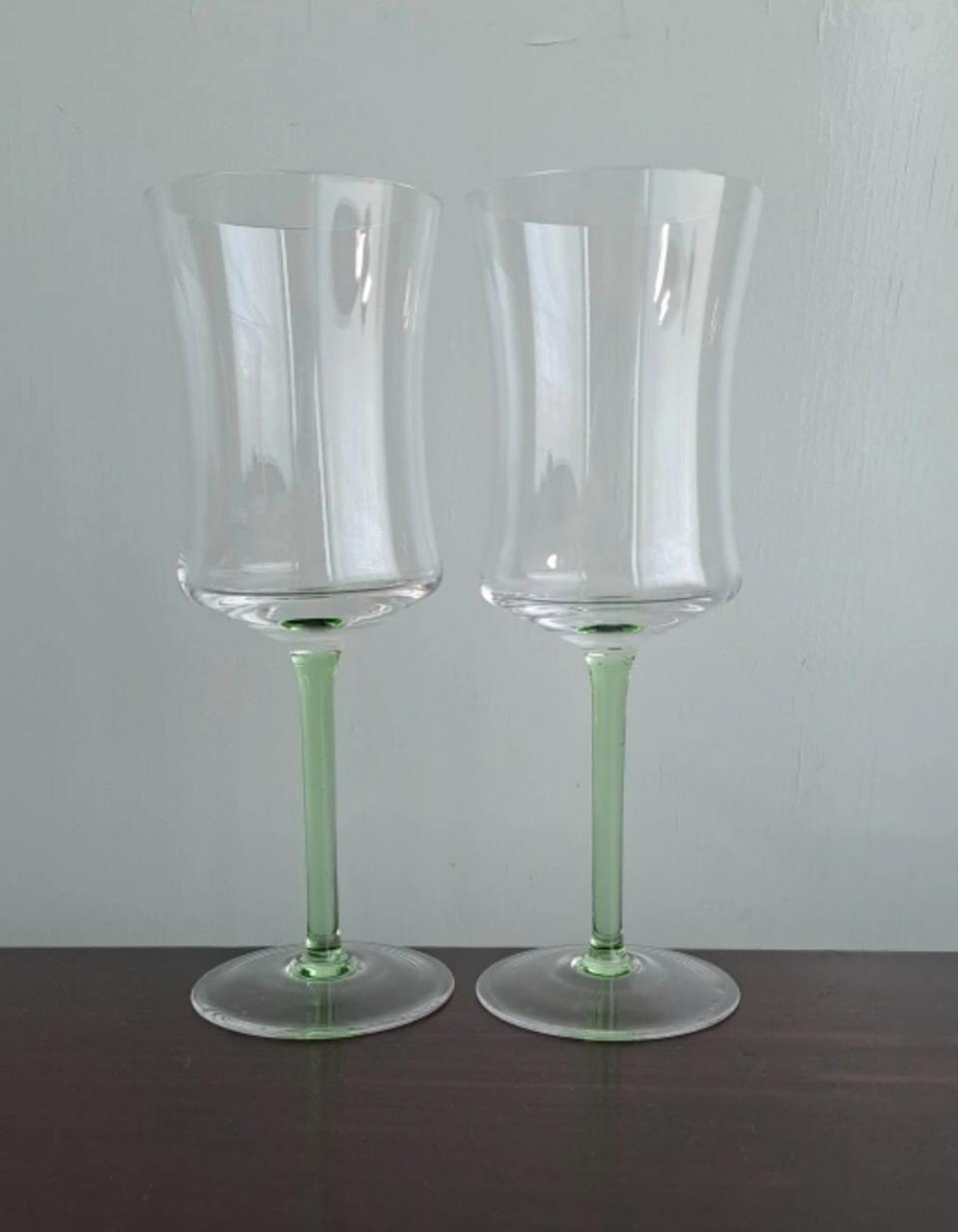 수입  유리잔  2개 일괄   [  미사용  ]