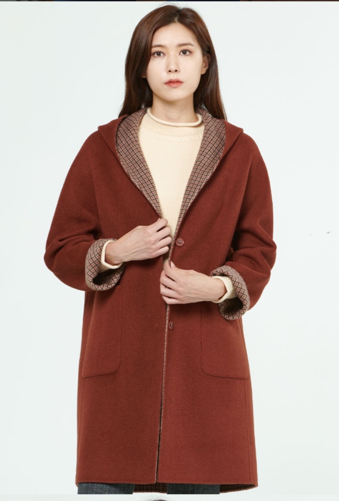 지센 핸드메이드 양면 울코트 새거