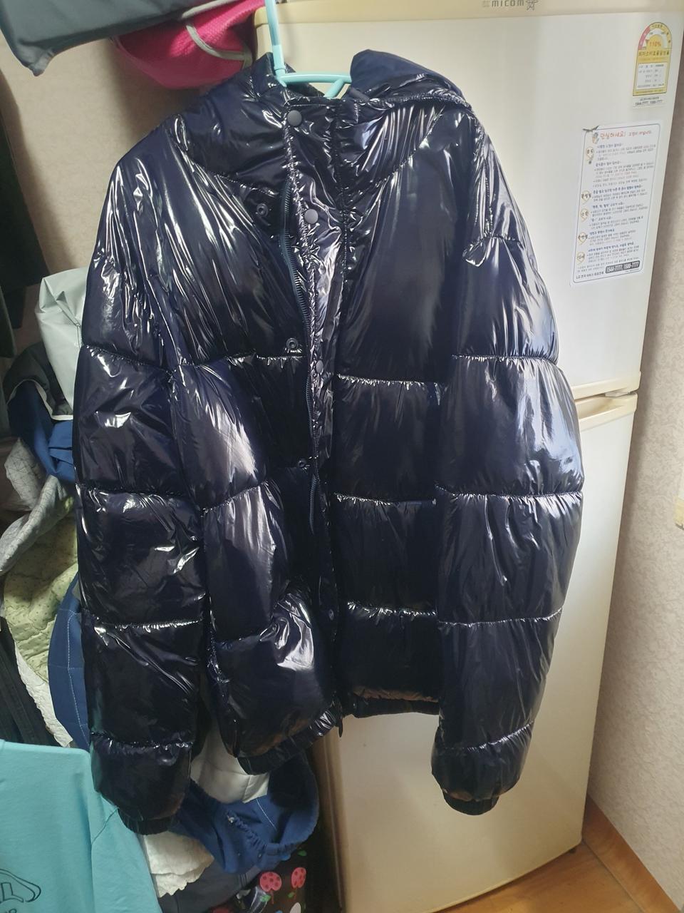 자라 유광점퍼 네이비 xl