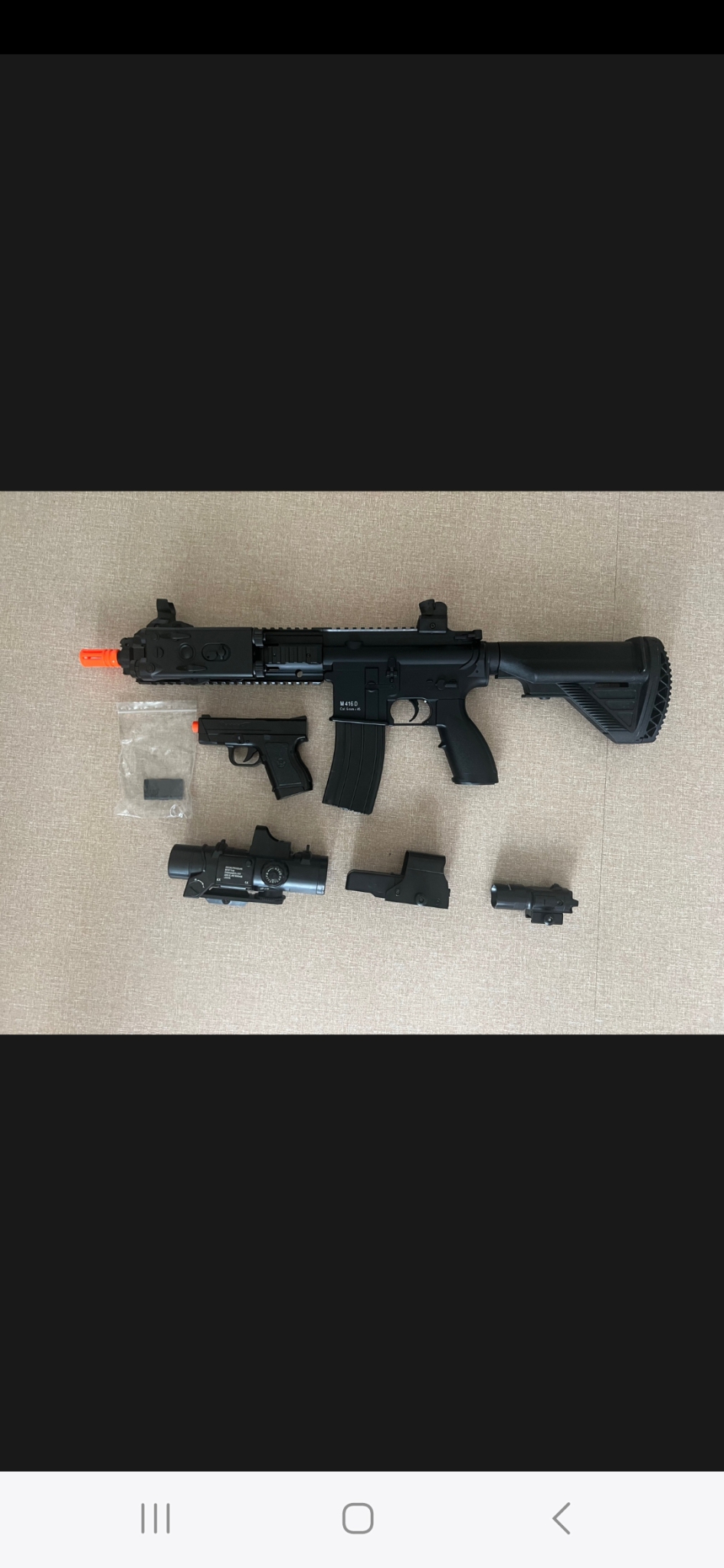 아카데미과학 M4전동총,퍼펙트권총,스코프세트