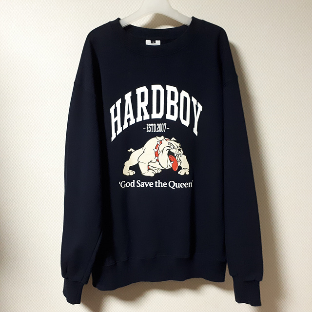 M/abnormalthing 블랙 블독 기모 맨투맨/1359/상의