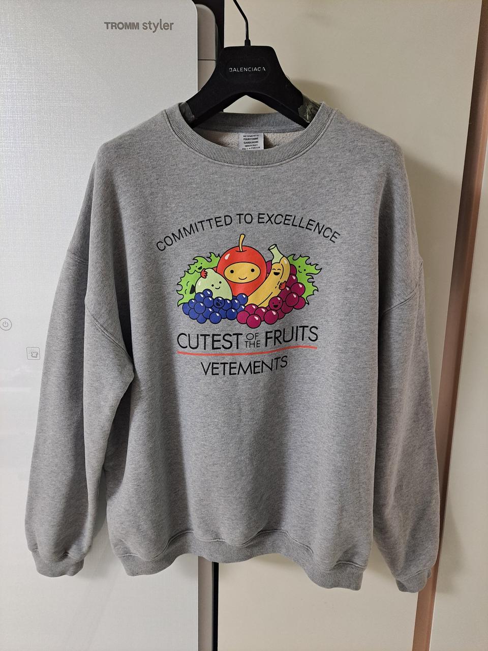 베트멍 VETMENTS ㅡ 후르츠 그레이 멜란지 스웻 맨투맨