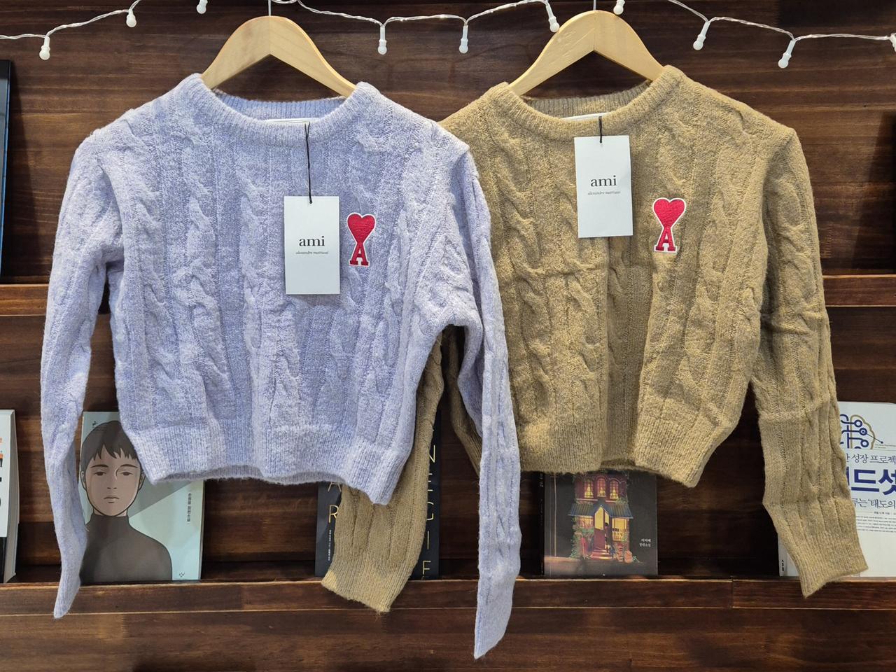아미 반크롭 하트로고 니트1+1 새상품급처분