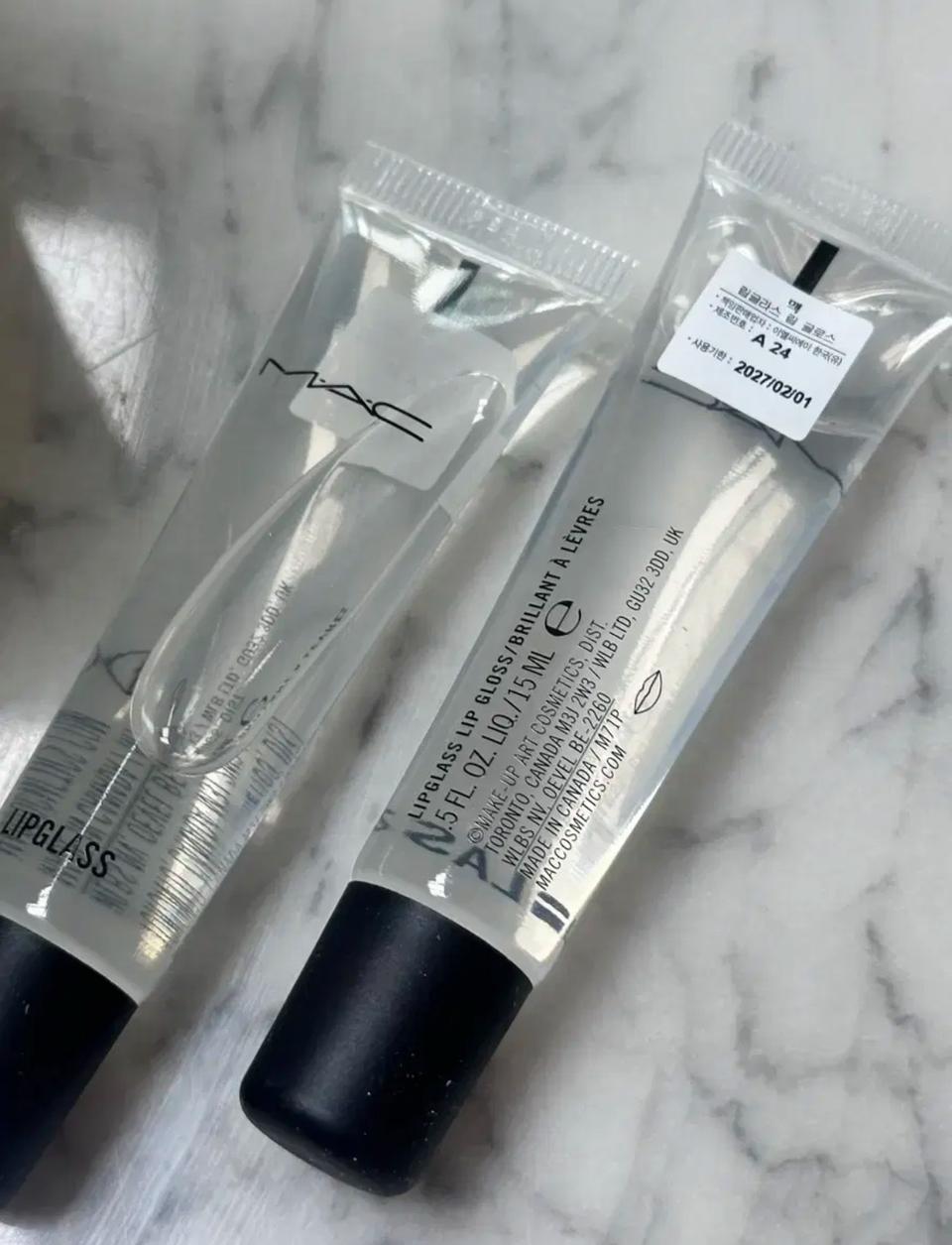 맥 MAC 투명 유리알 립글로즈 미사용 새제품