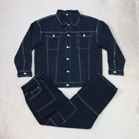 (XL) 남자 생지 데님 청자켓 & 청바지