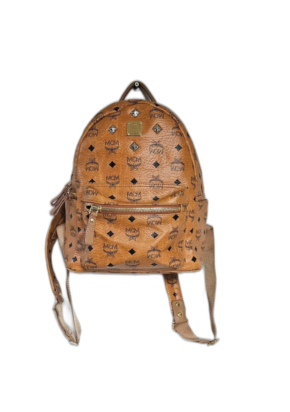 MCM 비세토스 프린트 가죽백팩.