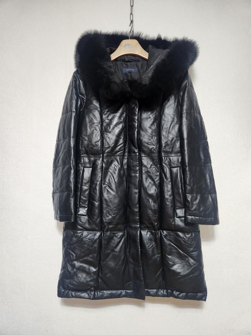 여 로보 양가죽 구스다운 폭스자켓ㅡ55