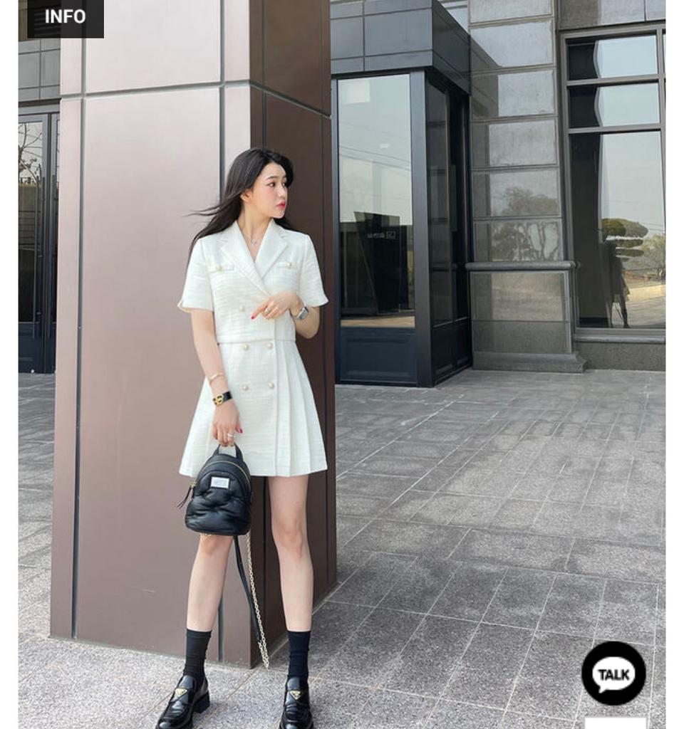 마리마켓 트위드 원피스 S 새상품