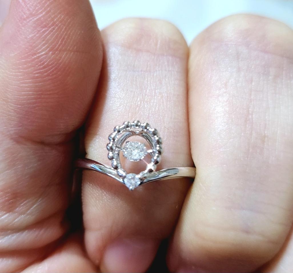 18k 화이트 골드 댄싱 다이아반지 11.5호