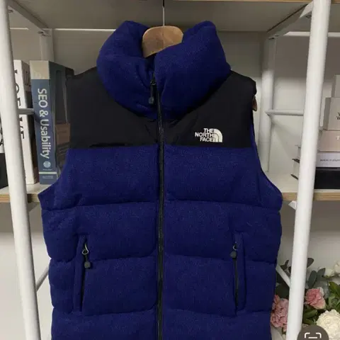 노스페이스 700필 니트배색 패딩 조끼