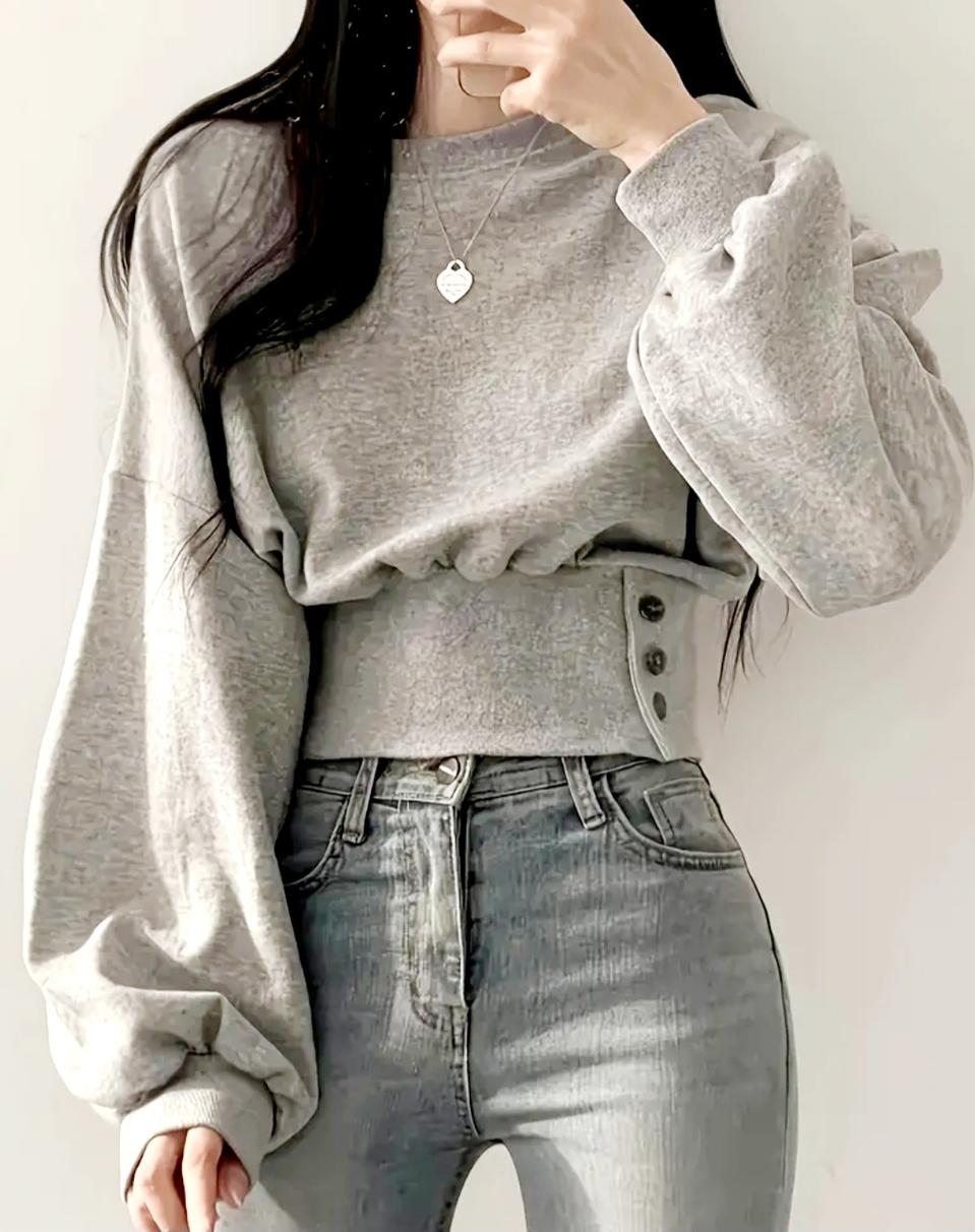 볼륨 긴팔 티셔츠