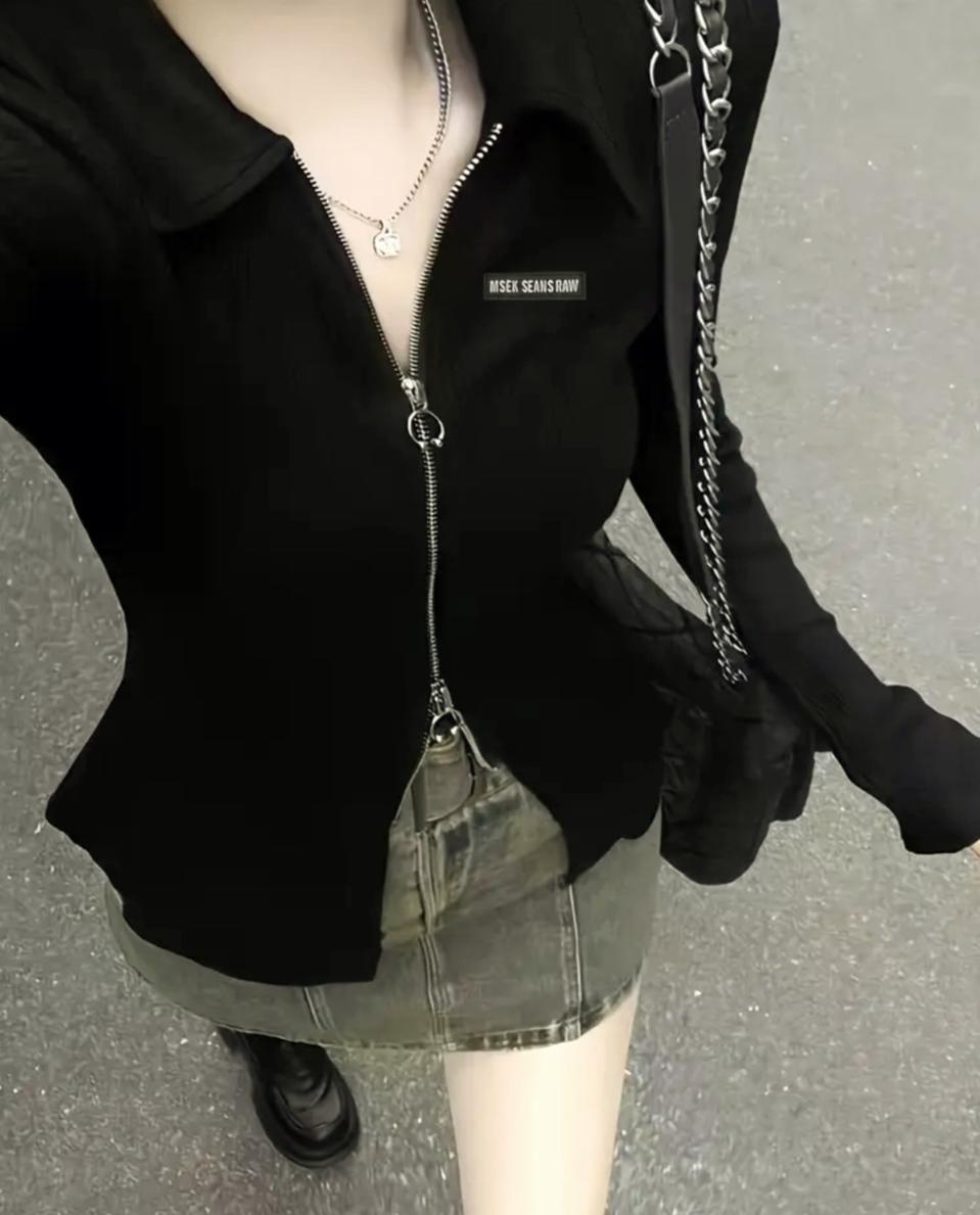 MSEEK SEANSRAW 집업 블랙 상의
