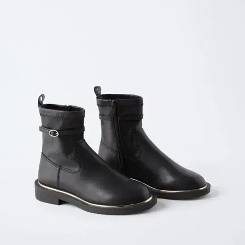 자라 메탈릭 디테일 앵클부츠 키즈 EU 40