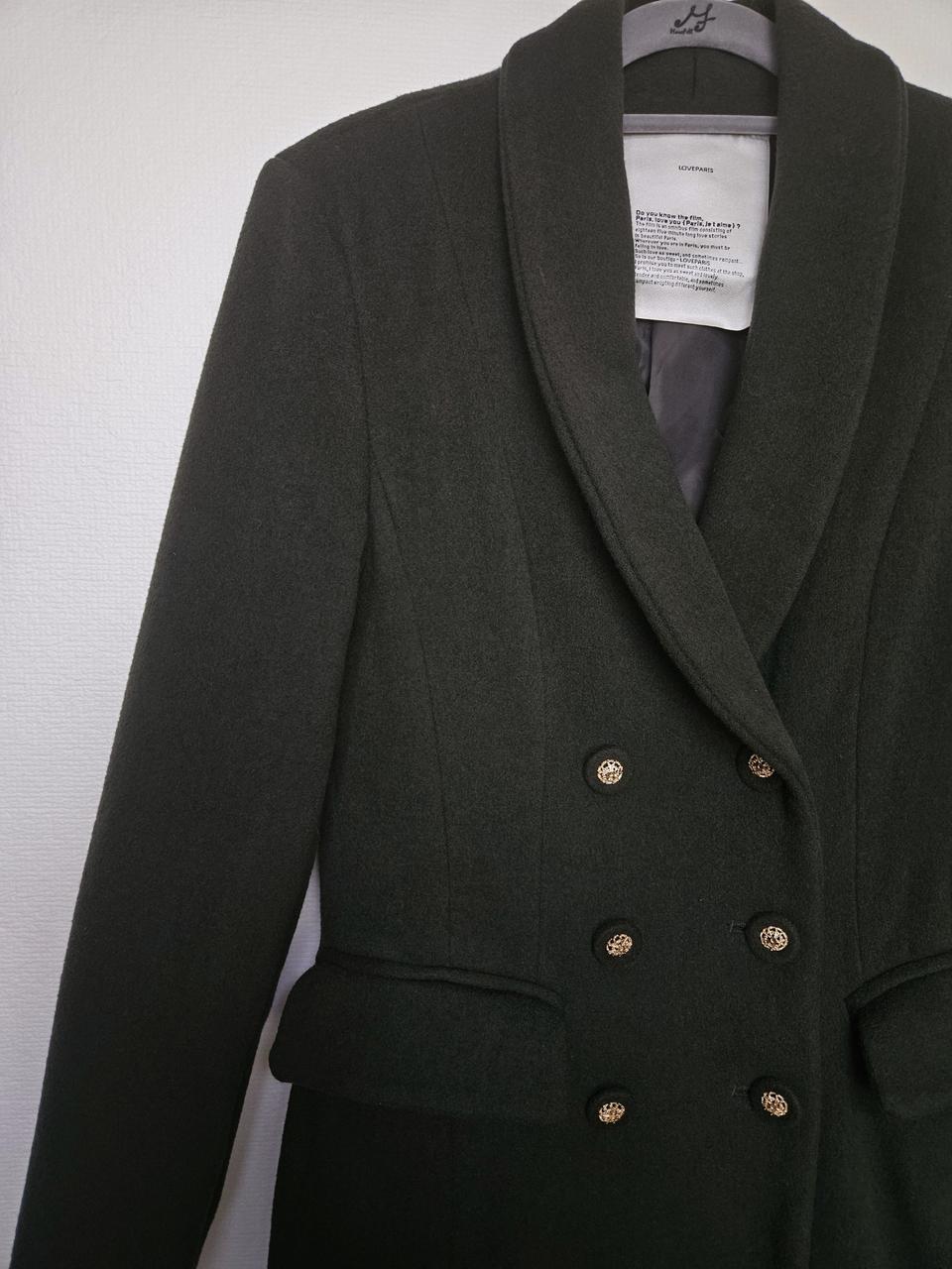 러브패리스 딥그린 금장버튼 코트