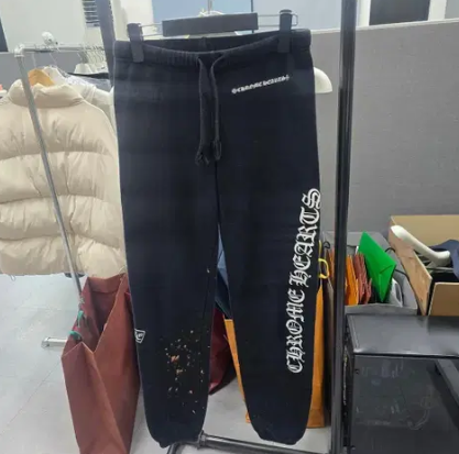 크롬하츠 페인팅 스웨트 레터링 팬츠 S
