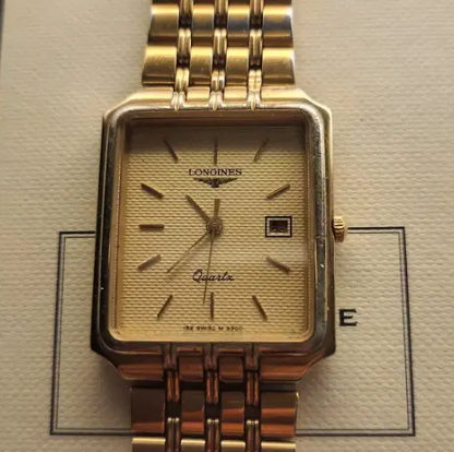 론진 엔틱 플래그쉽 금장 사각 테레비 시계