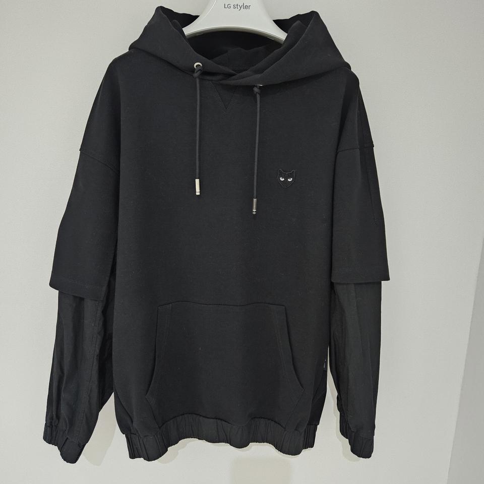 송지오 옴므 (정품) 패치워크 후드블랙