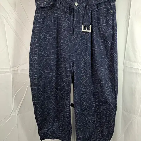 알마니익스체인지 여성 벨티드 데님 벌룬팬츠 31