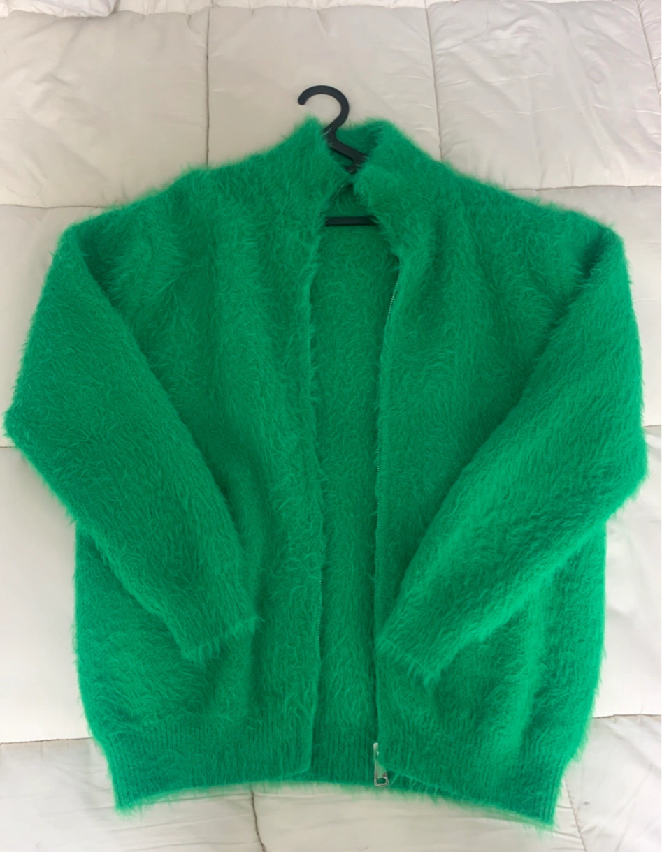 앙고라 니트 집업